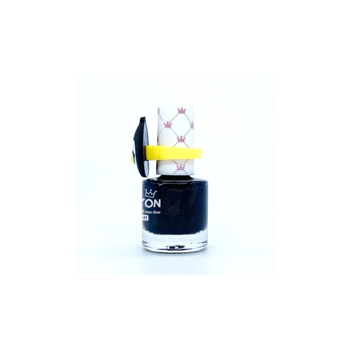 Peel Off Nail Polish Black & Gold with Penguin Ring