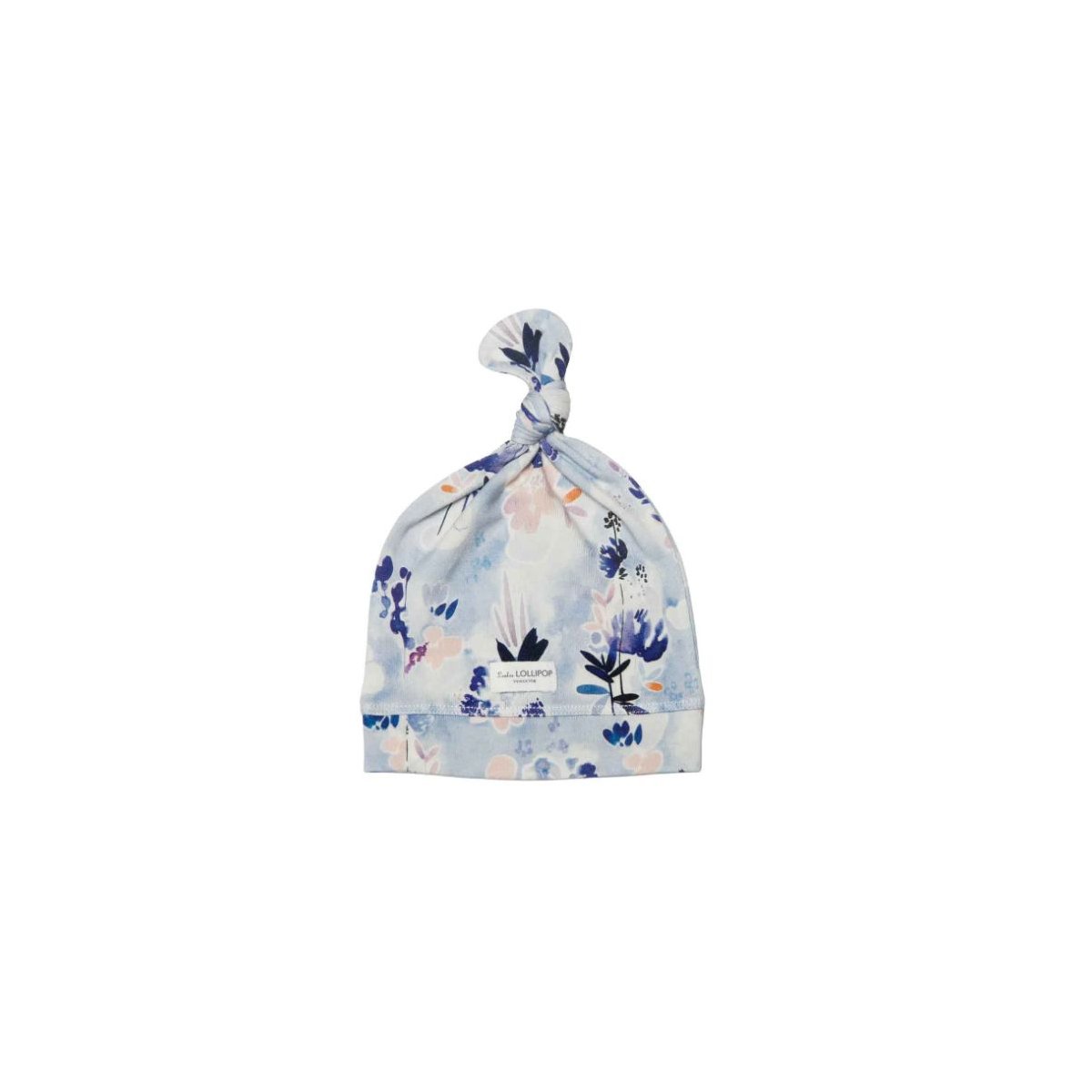 Top Knot Beanie Tencel - Ink Floral