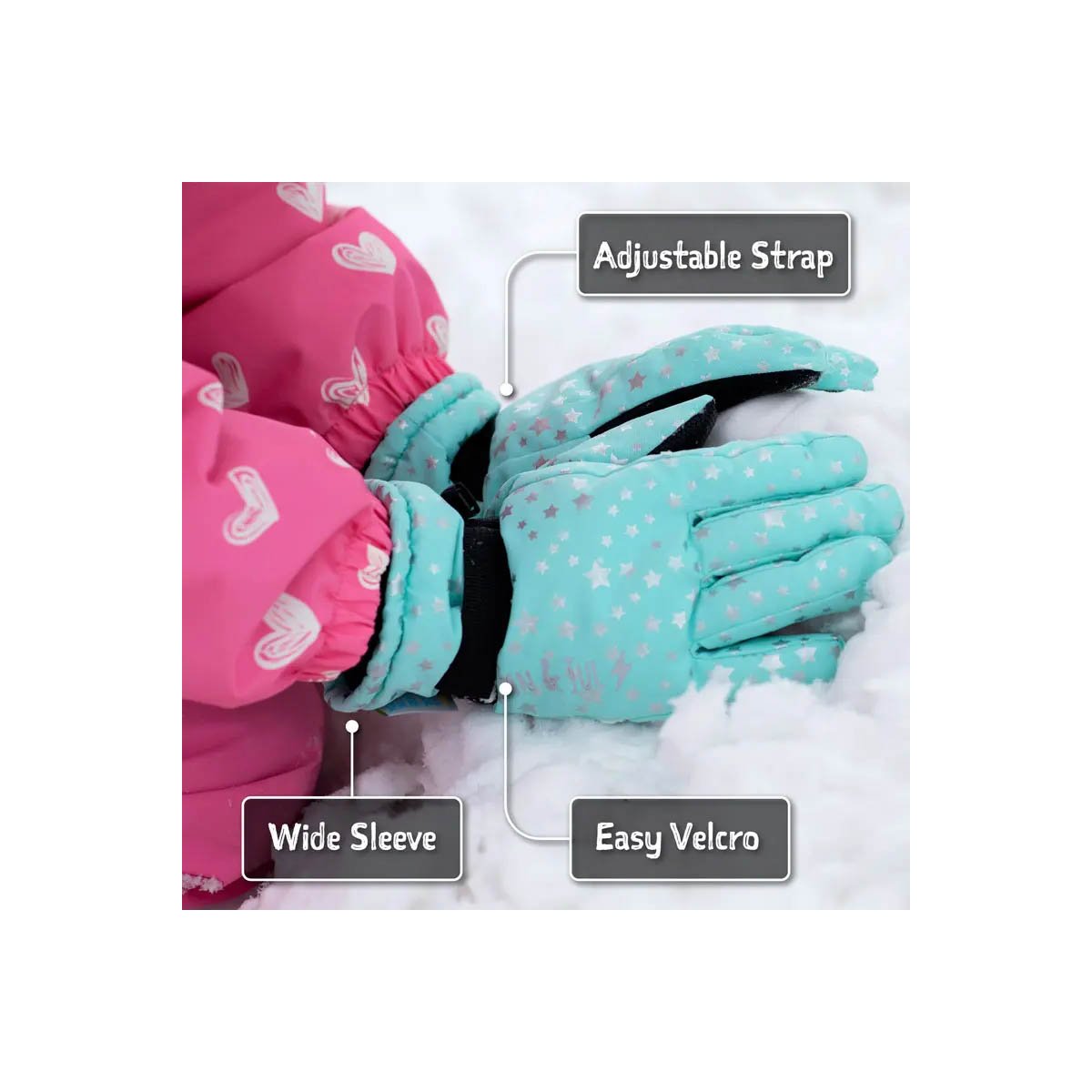Toasty-Dry Waterproof Snow Gloves Black