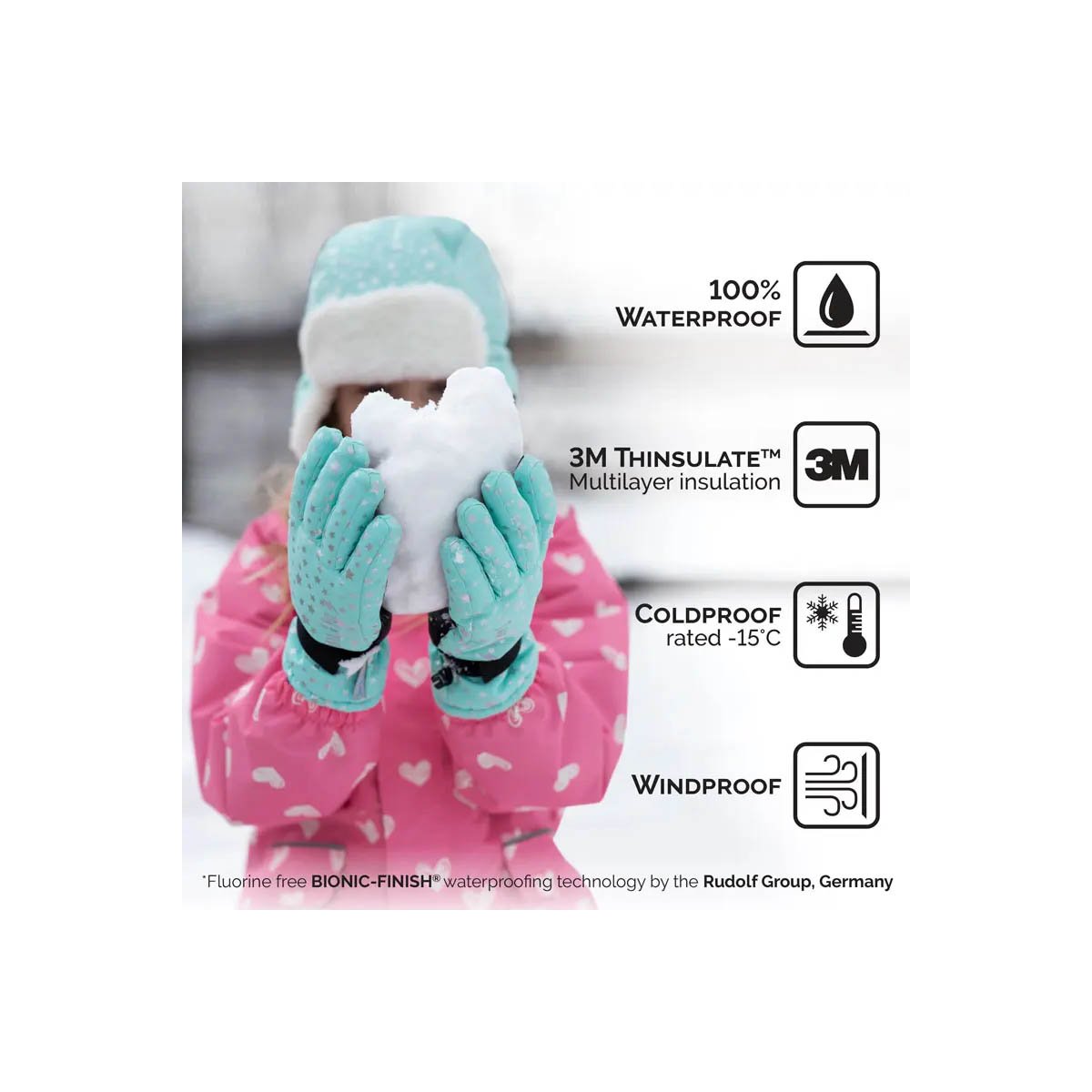 Toasty-Dry Waterproof Snow Gloves Black