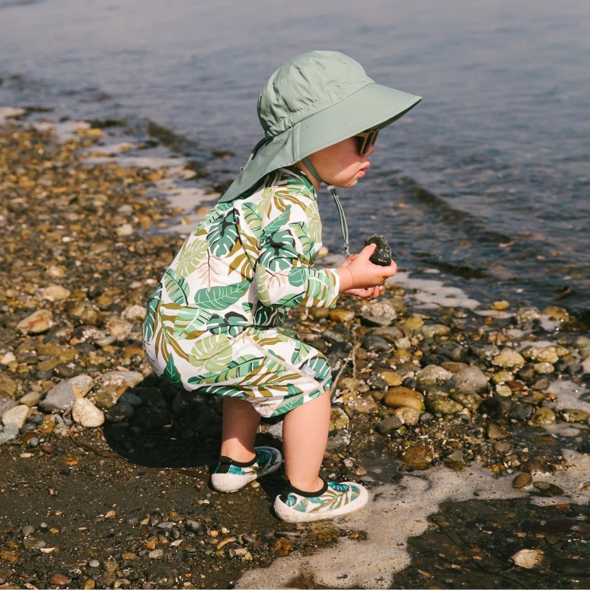 Kids Water Shoes - Green Tropical