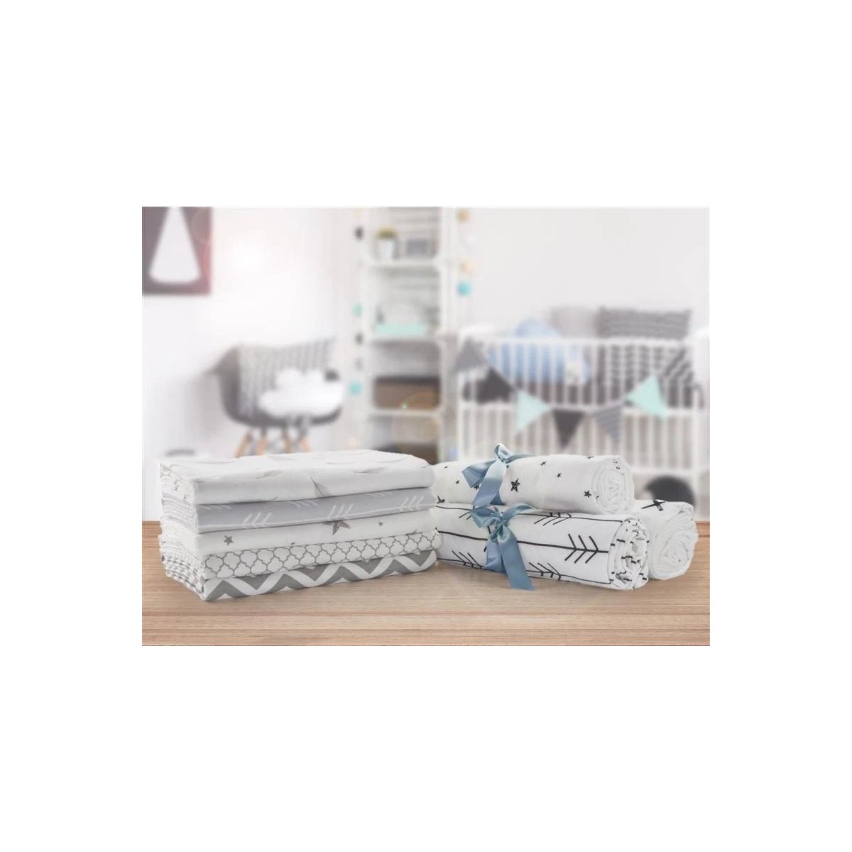 Flannel Crib Sheet - Blue