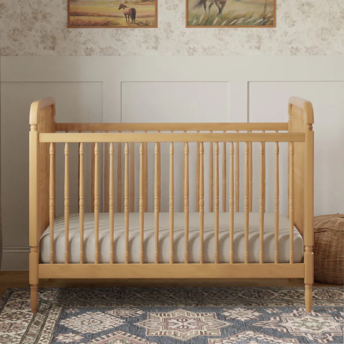 Liberty 3-in-1 Convertible Spindle Crib - Honey