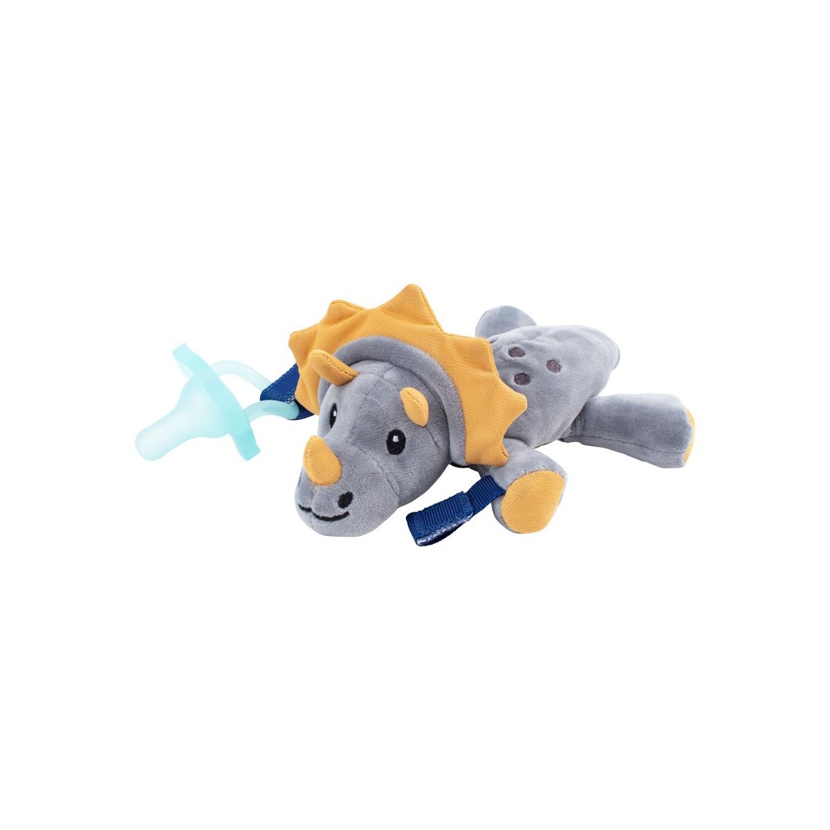 Lovey with Pacifier - Teddy the Triceratops