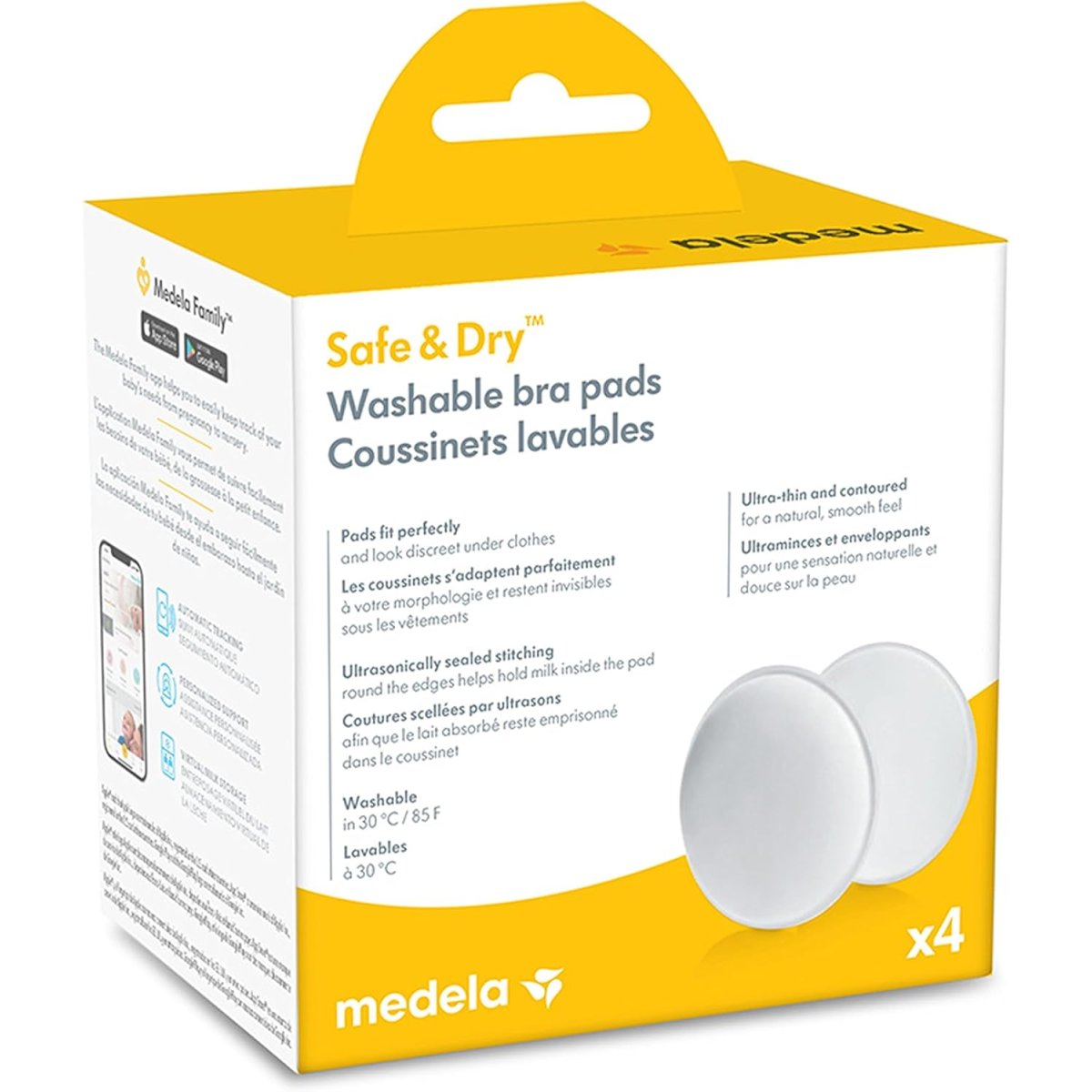 Safe & Dry Washable Bra Pads 4 Pack