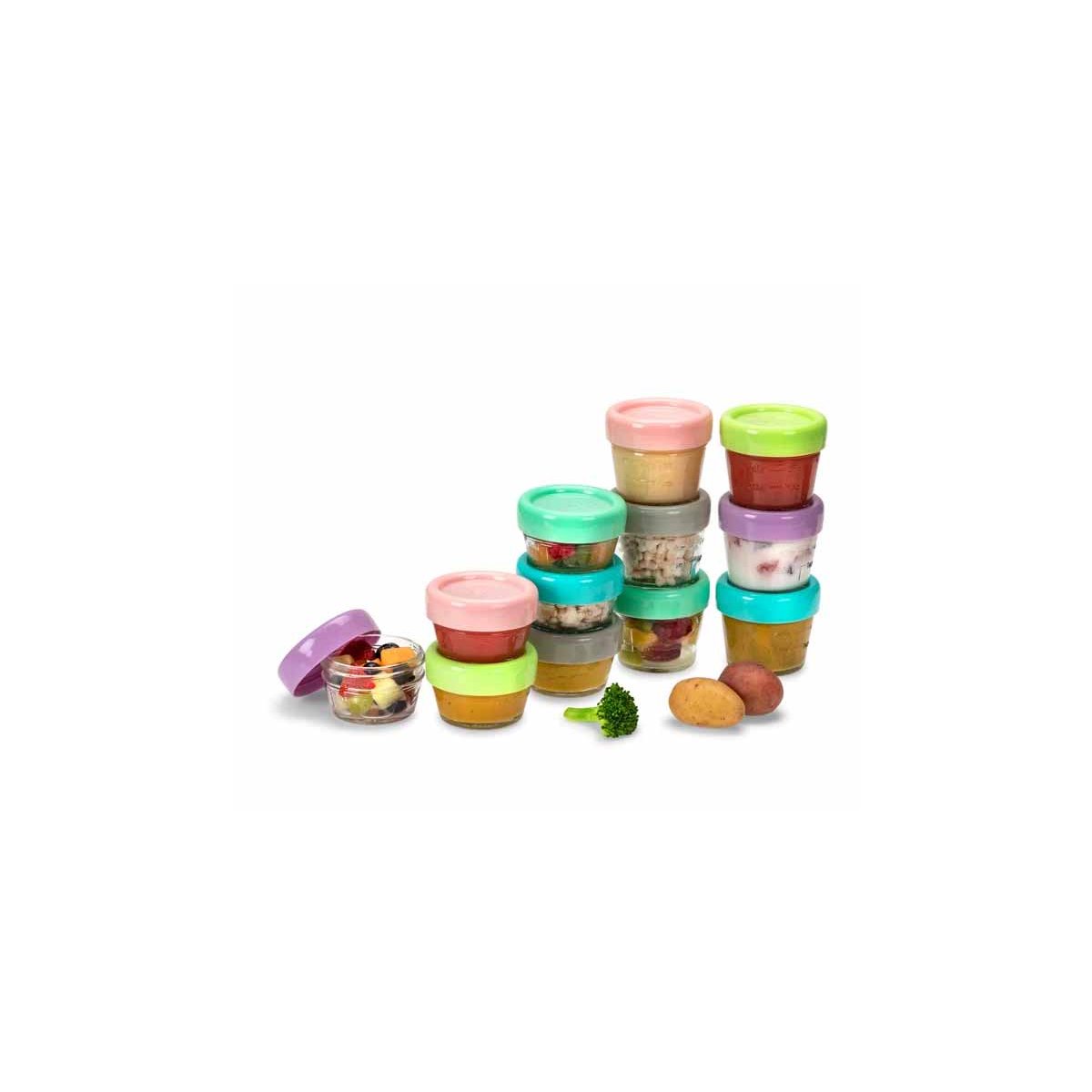 Glass Food Container 2oz - 6 Piece Set