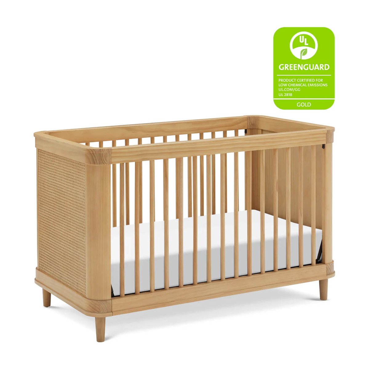 Marin with Cane 3-in-1 Convertible Crib - Honey