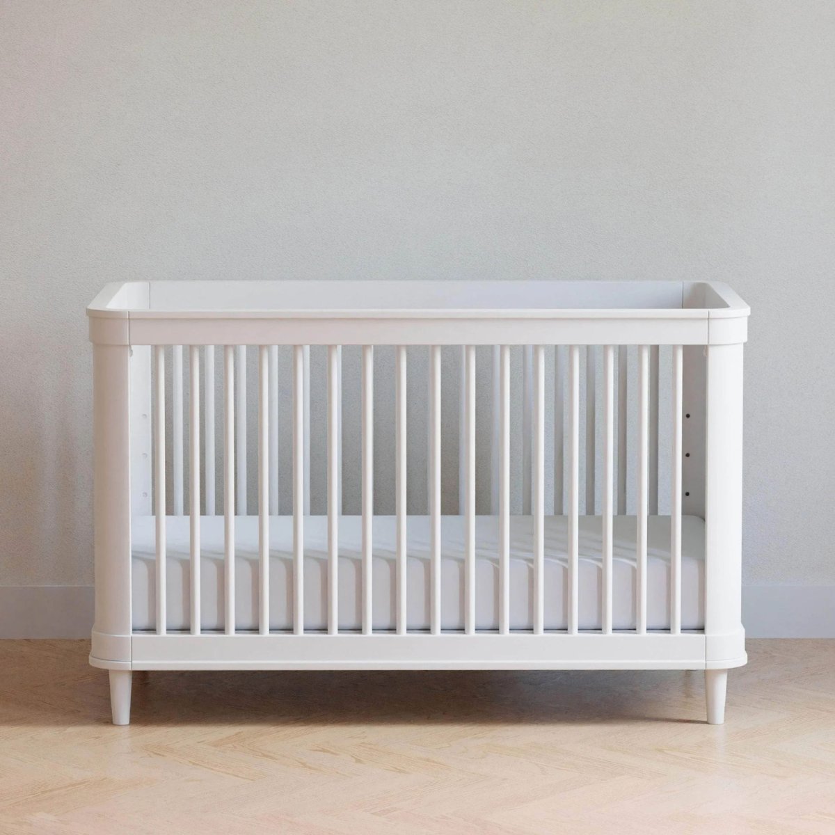 Marin with Cane 3-in-1 Convertible Crib - Warm White with Honey Cane