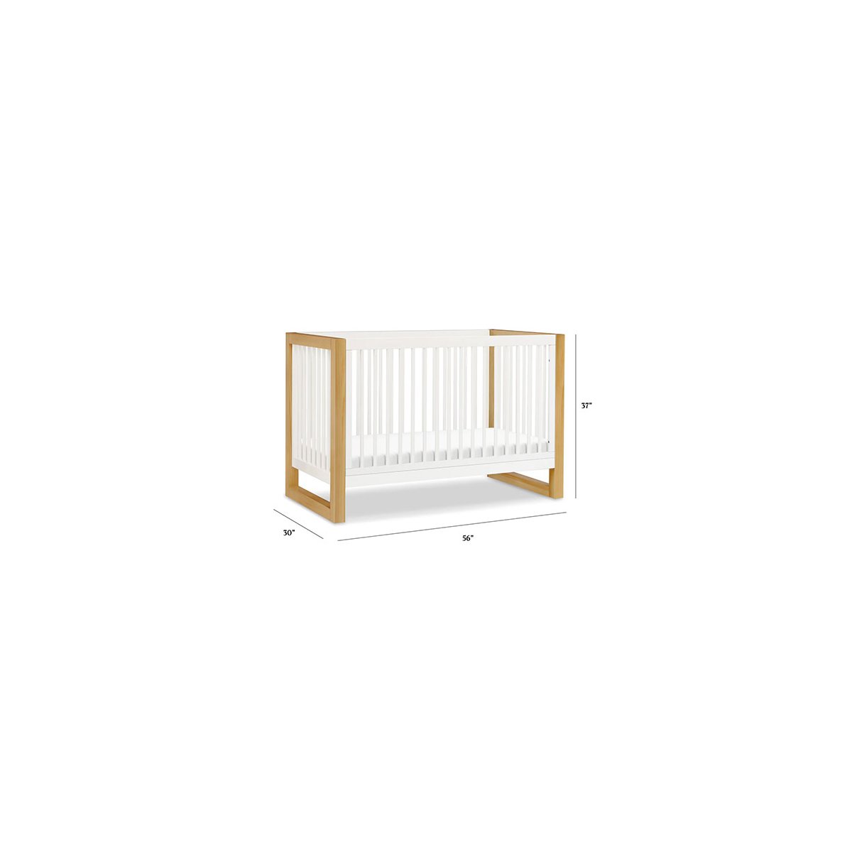 Nantucket 3-in-1 Convertible Crib with Toddler Kit - White/Honey