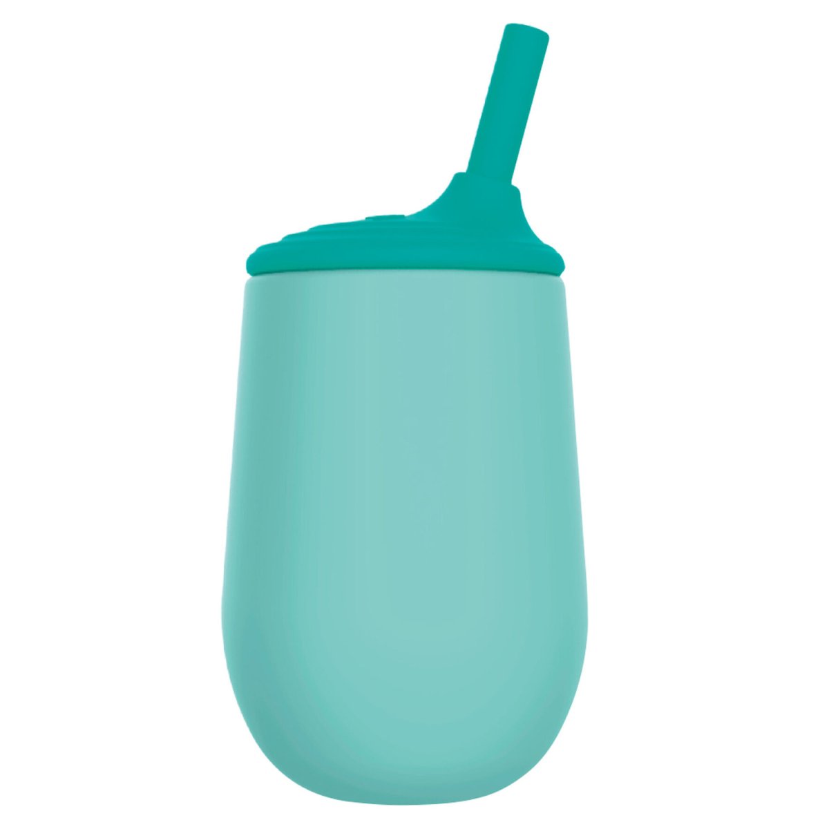 Silicone Sipper First Training Cup with Touch Flow Straw 6oz Aqua