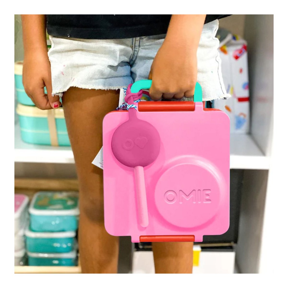 OmiePod Spoon & Fork Set - Bubble Pink
