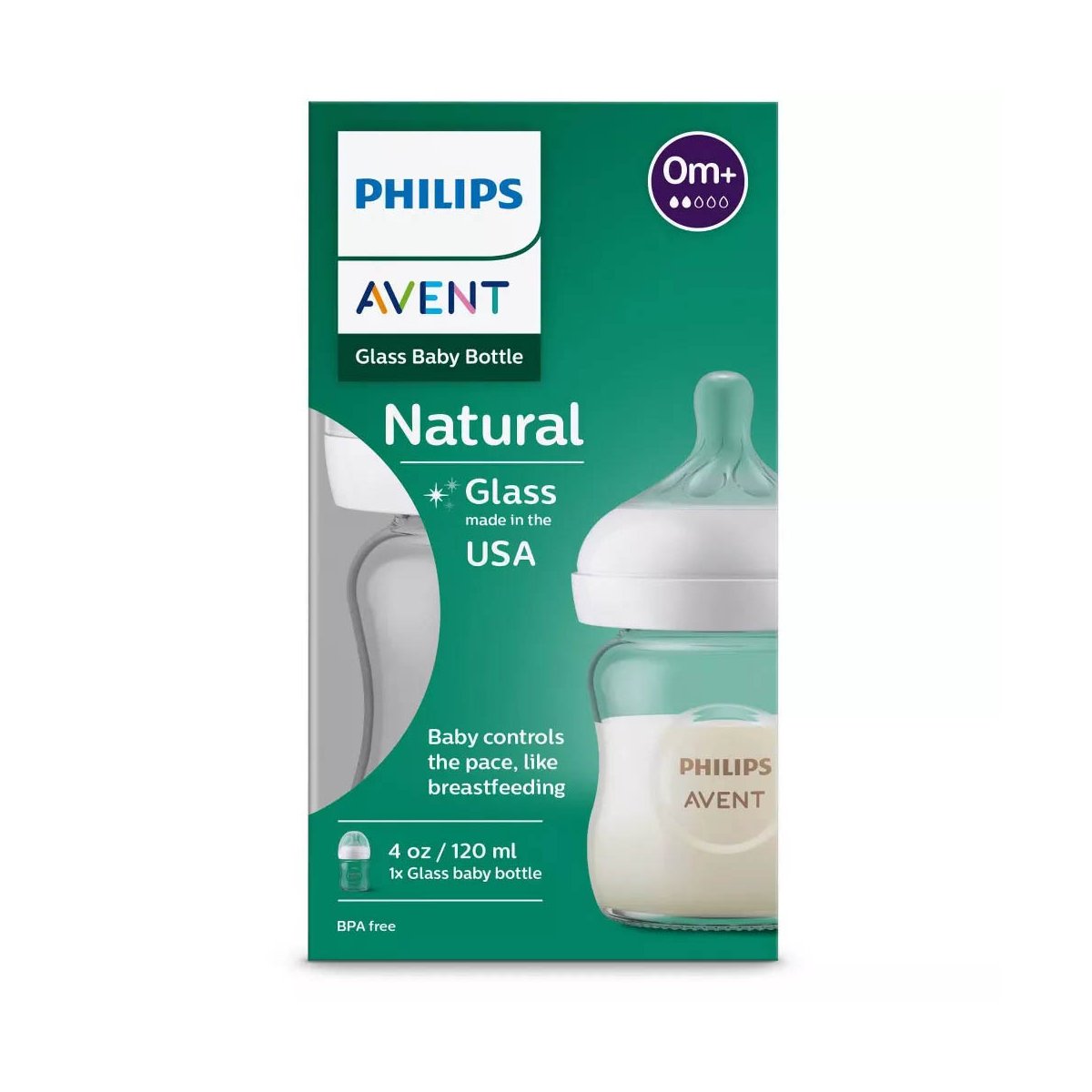 Natural Glass Baby Bottle 4oz