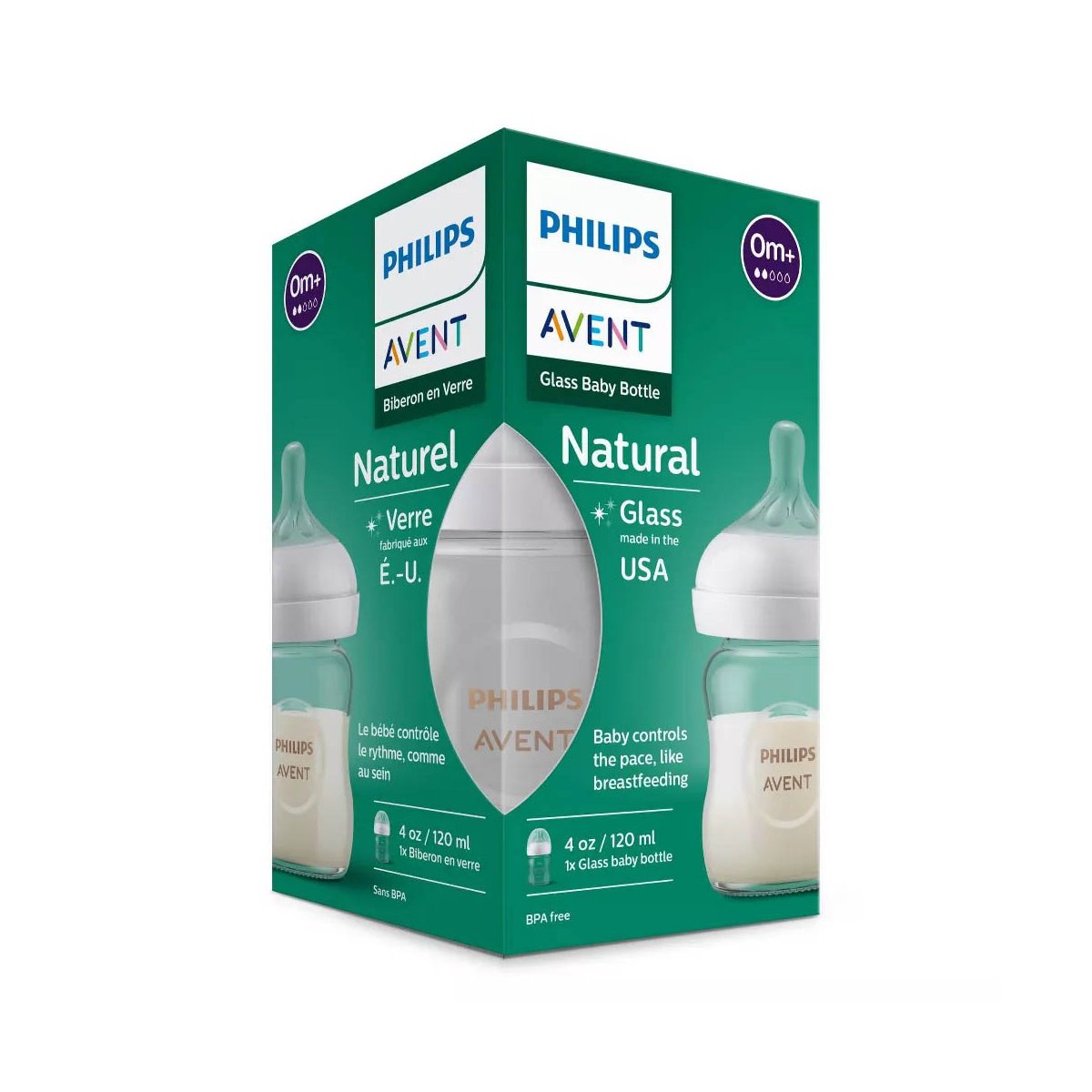 Natural Glass Baby Bottle 4oz