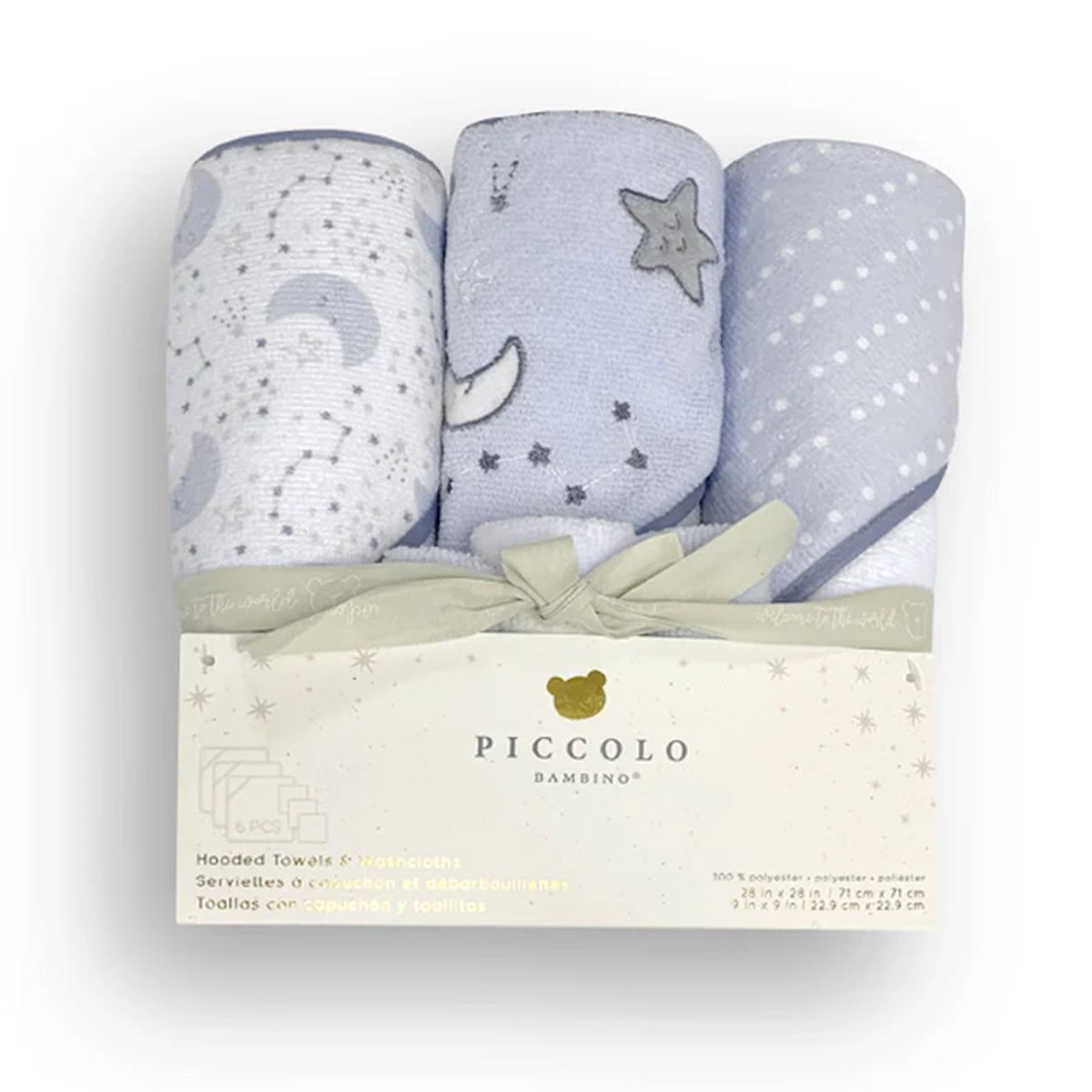 6 Pack Towel & Washcloth Set - Blue