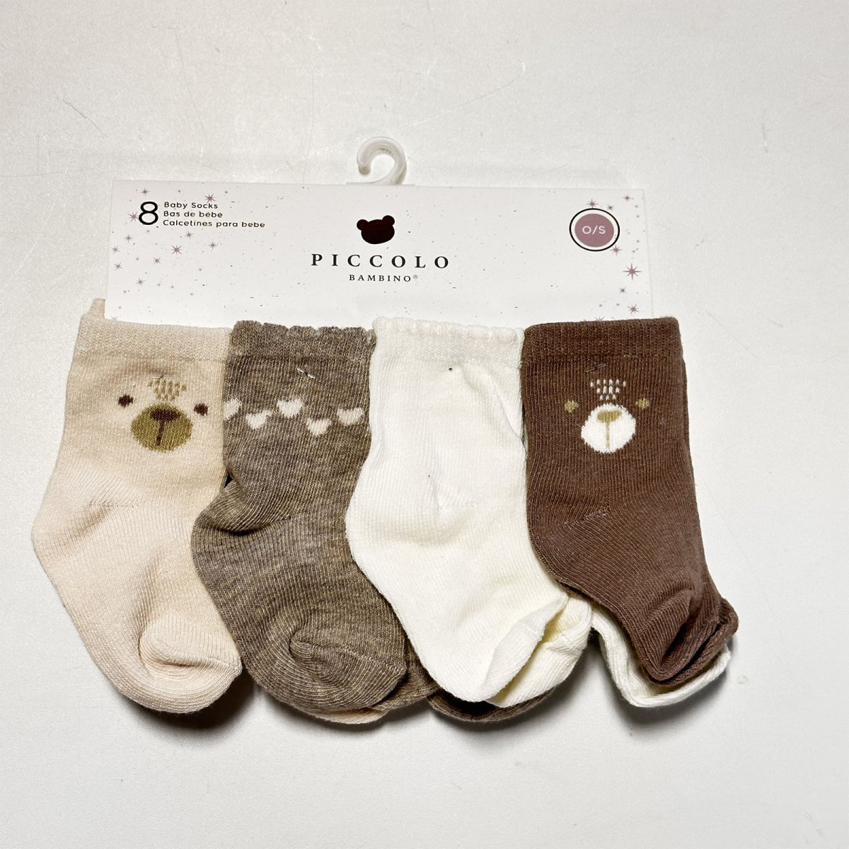 8 Pair of Woven Sock 0-12M - Beige