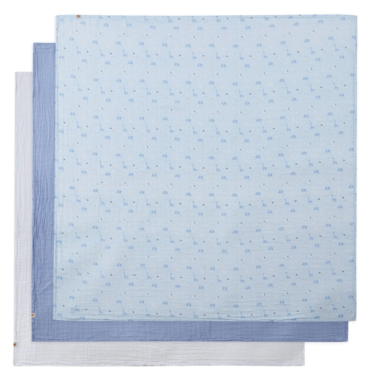 Muslin Swaddle 3 Pack - Blue