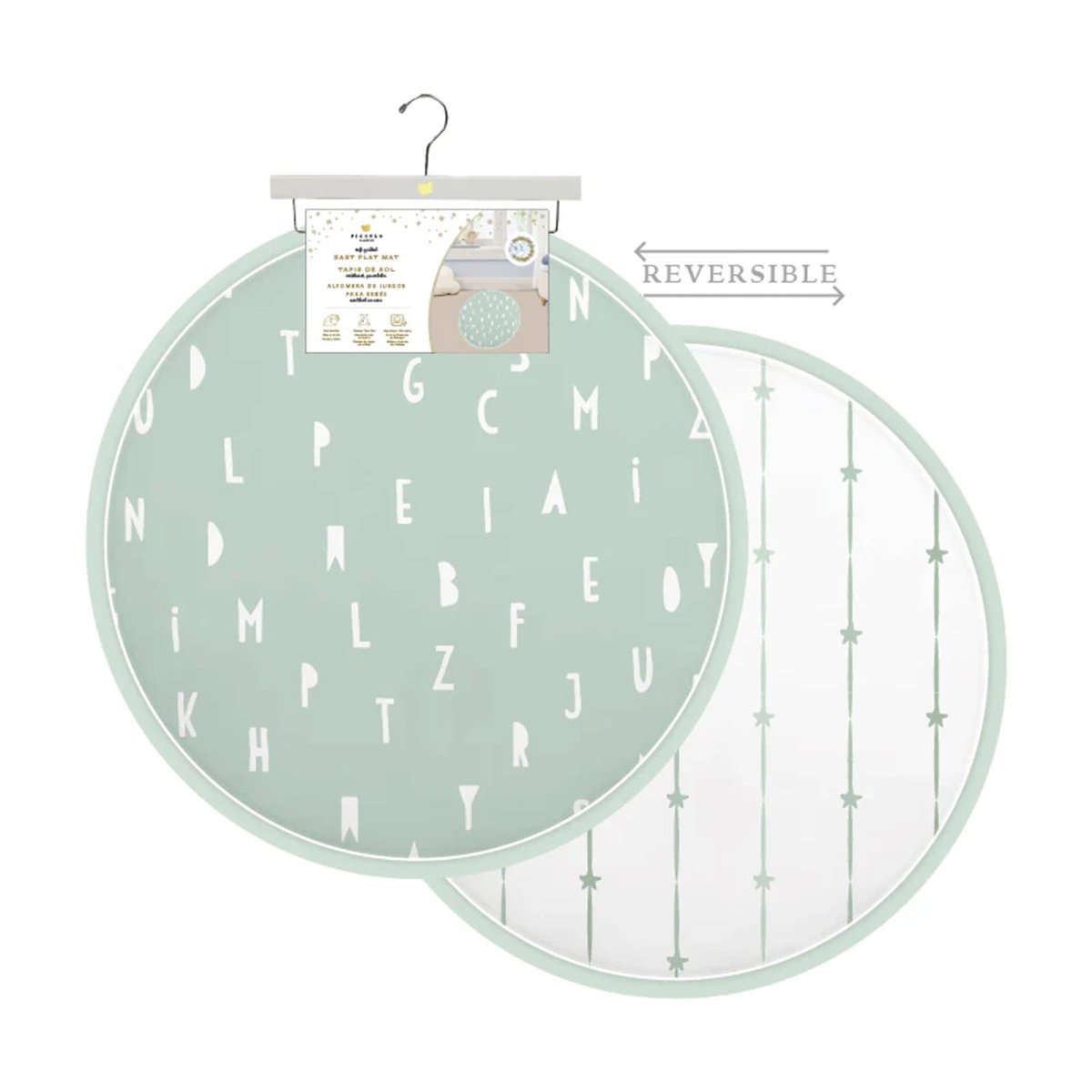 Round Reversible Playmat on Wooden Hanger