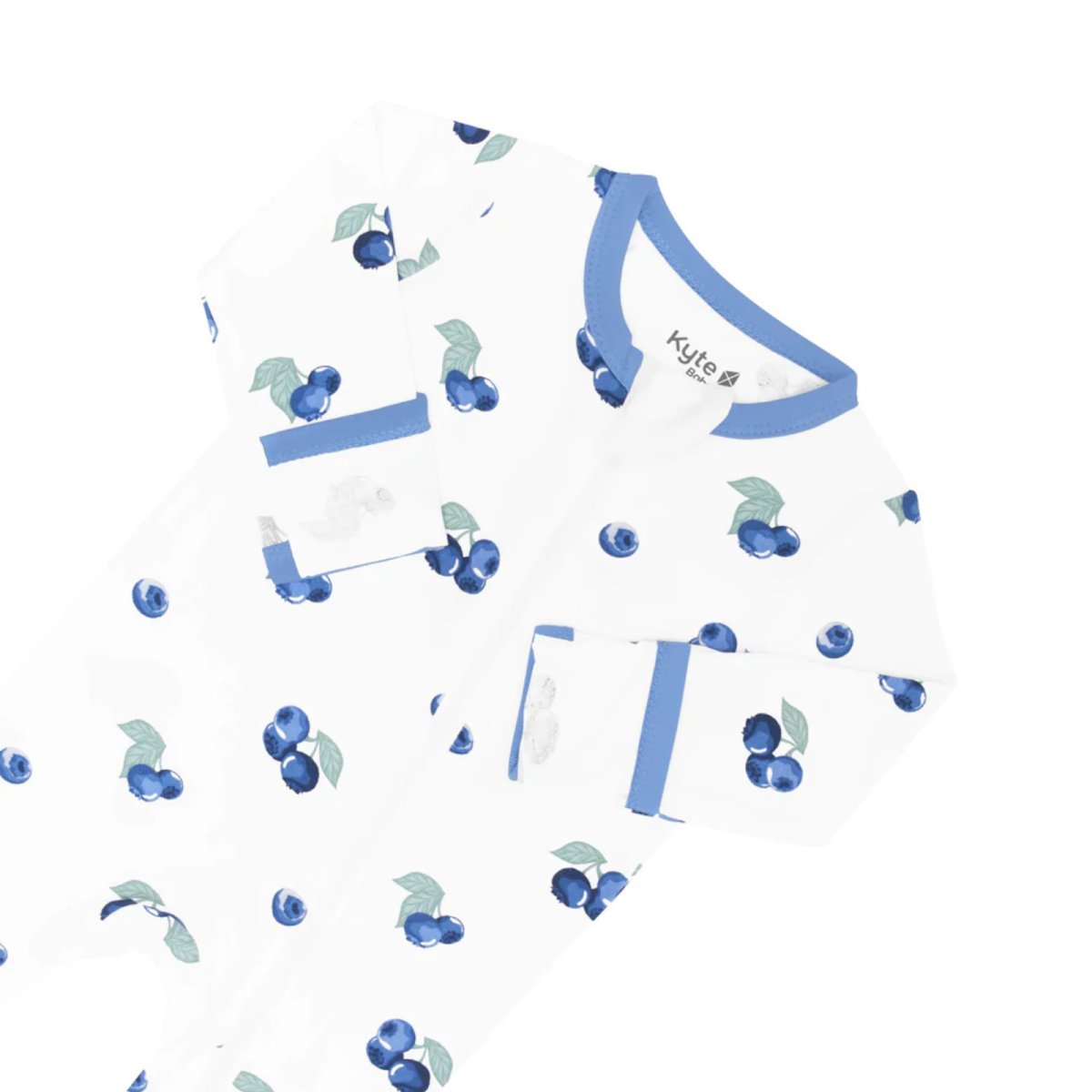 Printed Zippered Footie - Blueberry