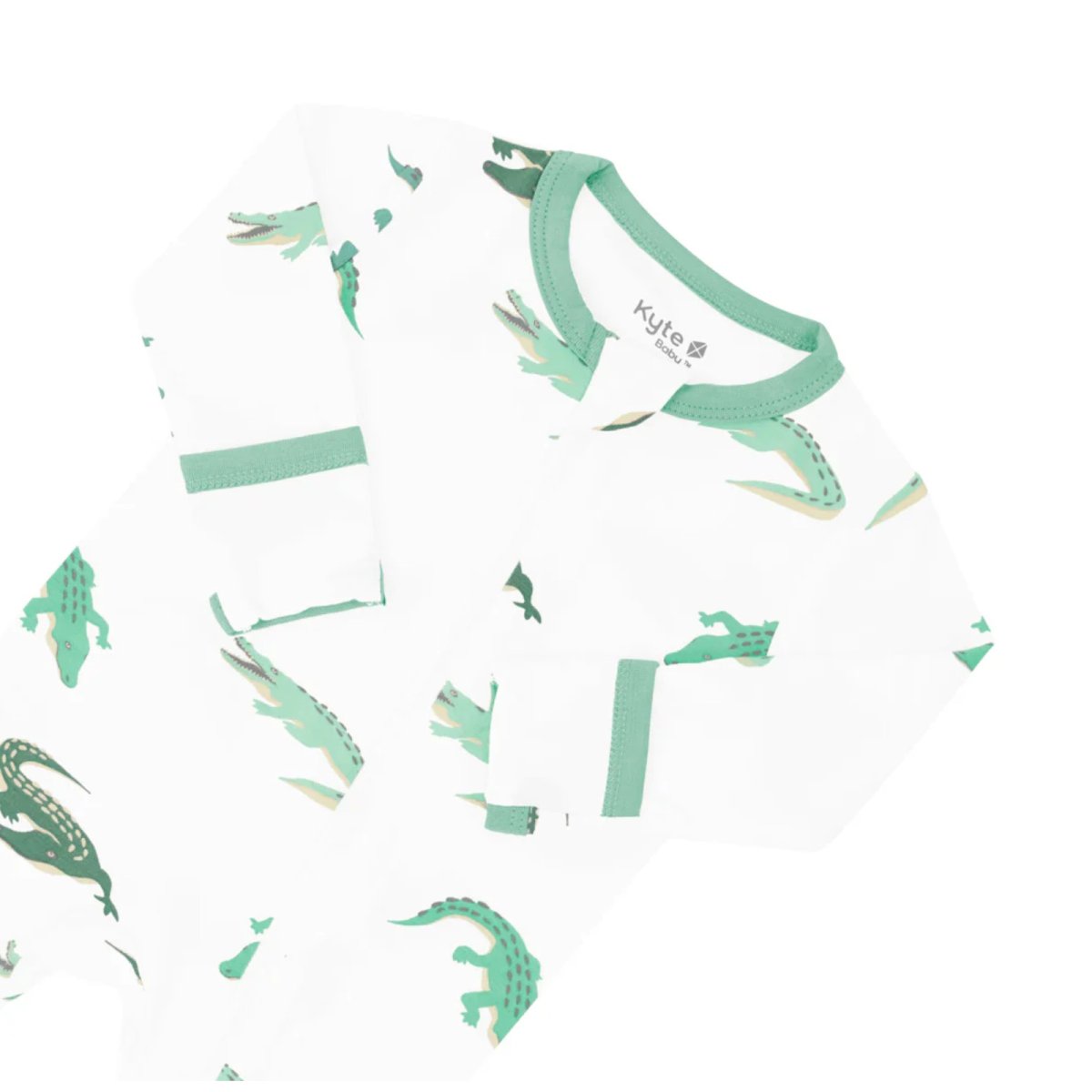 Printed Zippered Footie - Crocodile