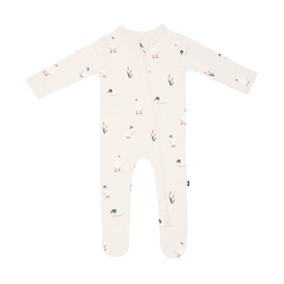 Printed Zippered Footie - Duck