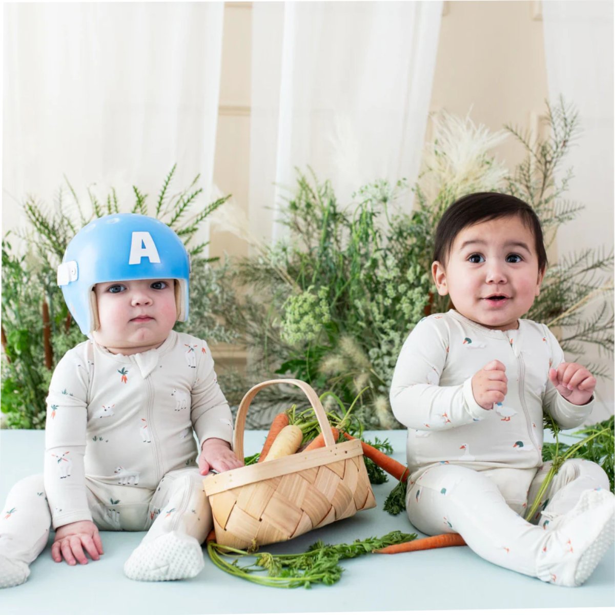 Printed Zippered Footie - Duck