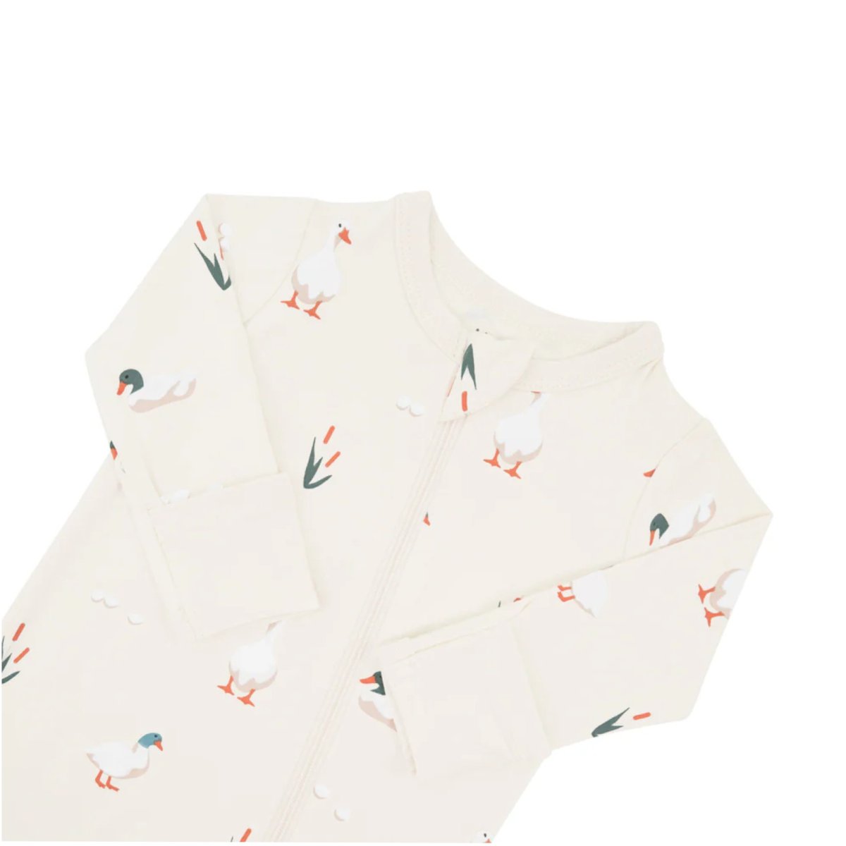 Printed Zippered Footie - Duck