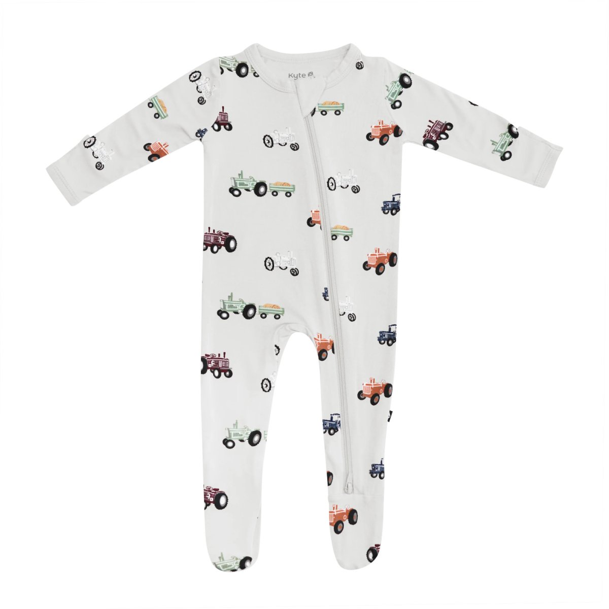 Printed Zippered Footie - Tractor