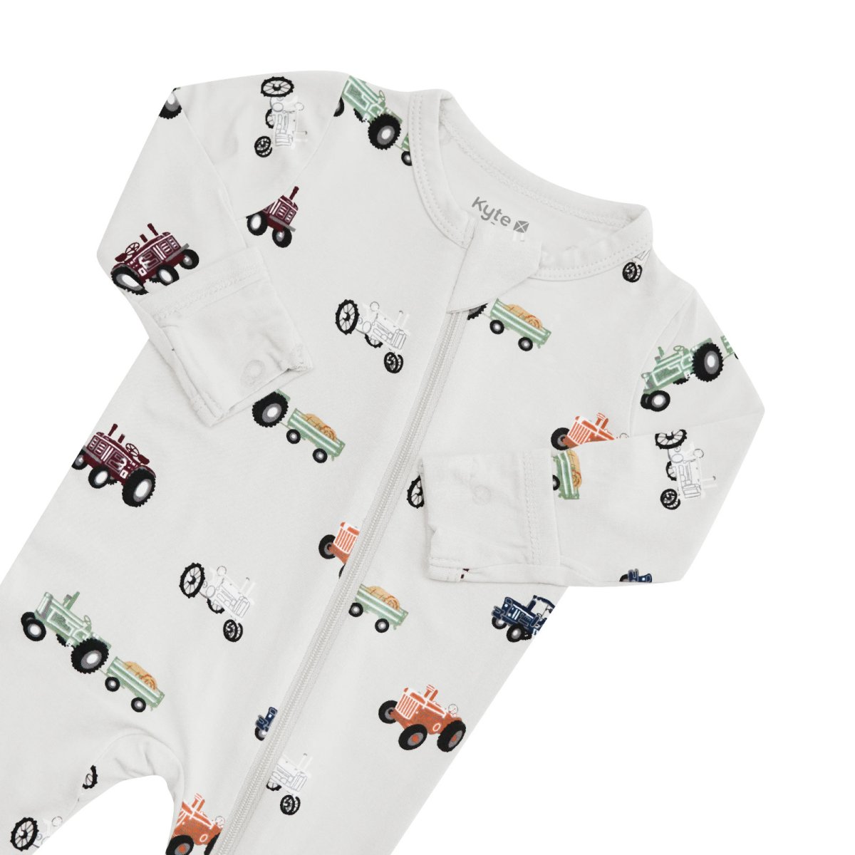 Printed Zippered Footie - Tractor