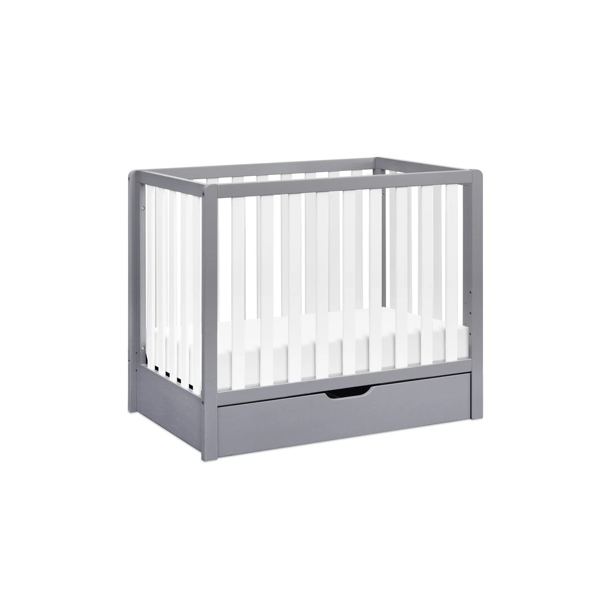 Colby 4 - In - 1 Convertible Mini Crib With Trundle Grey White