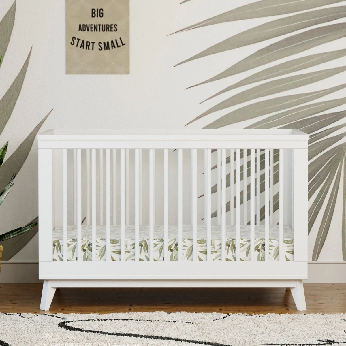 Scoot 3 In 1 Crib With Toddler Rail - White