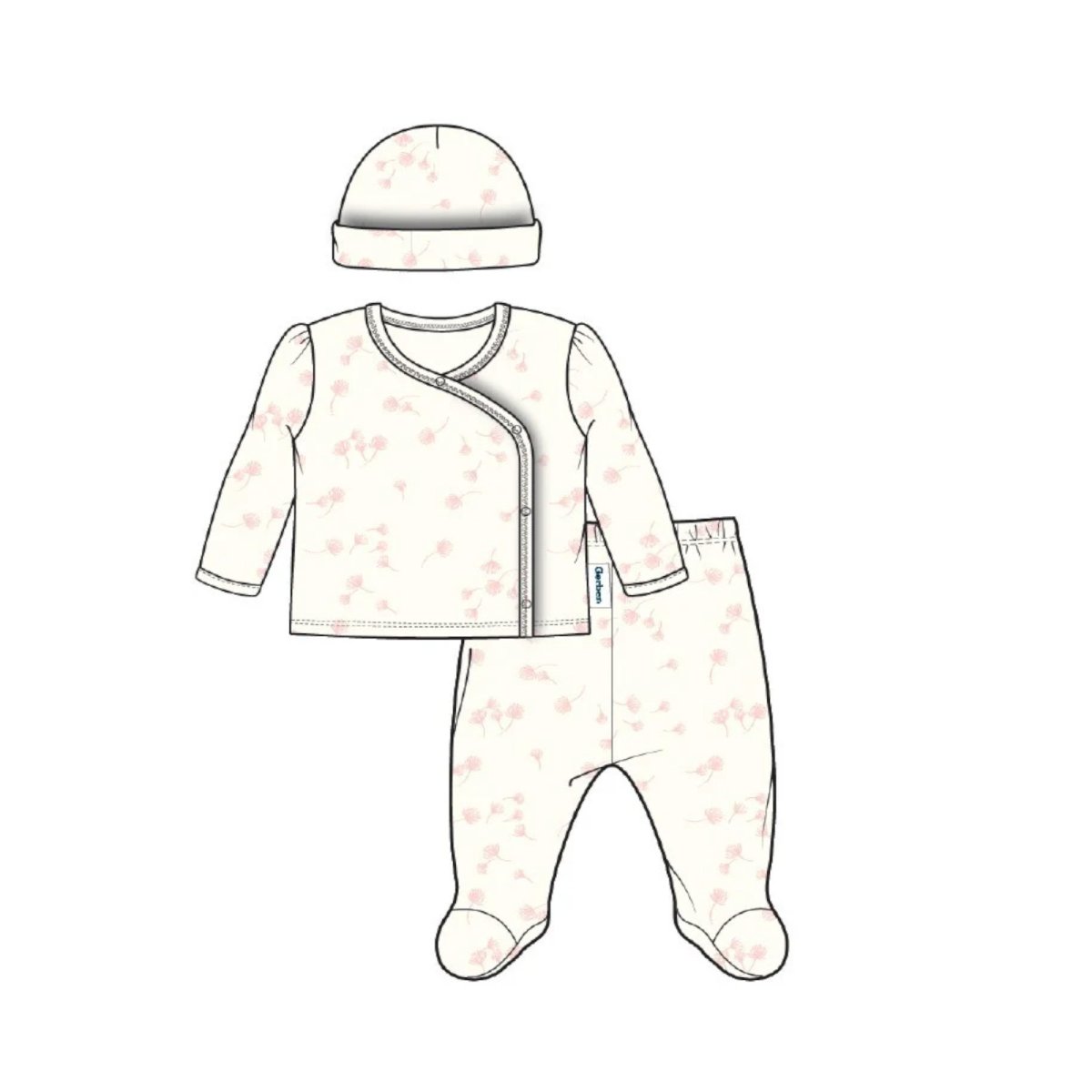 3 Piece Side Snap Sets - Dandelions Newborn