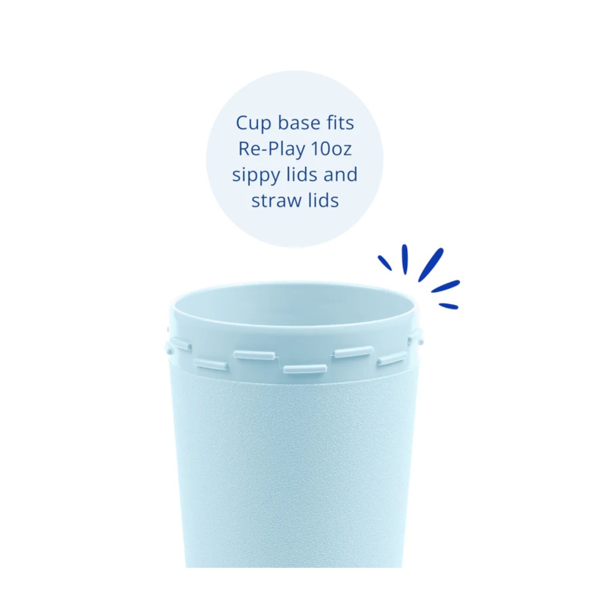 No Spill/Straw Cup Base - Ice Blue