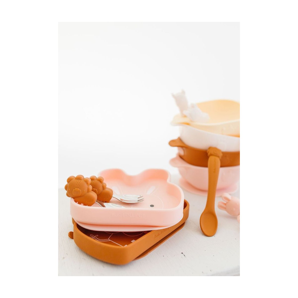 Silicone Snack Plate - Bunny/Blush Pink