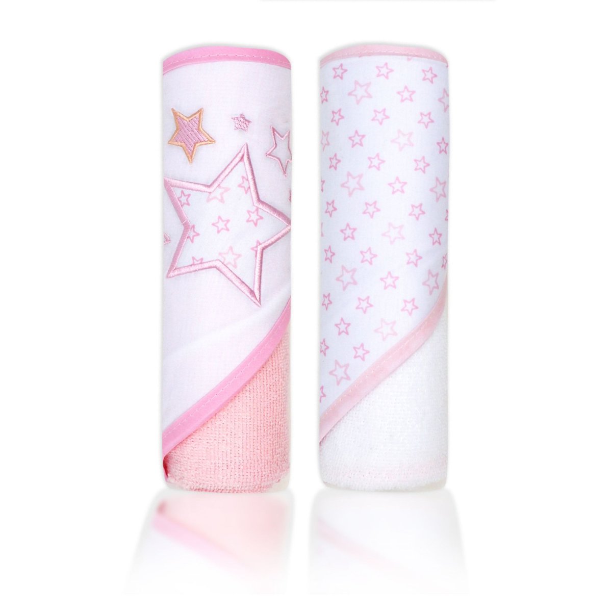 2 Pack Hooded Towel Set - Pink