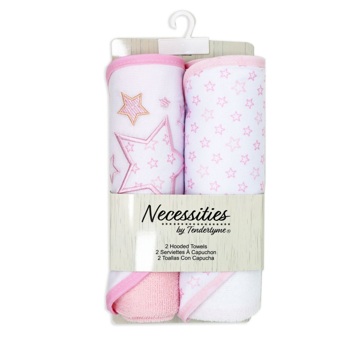 2 Pack Hooded Towel Set - Pink