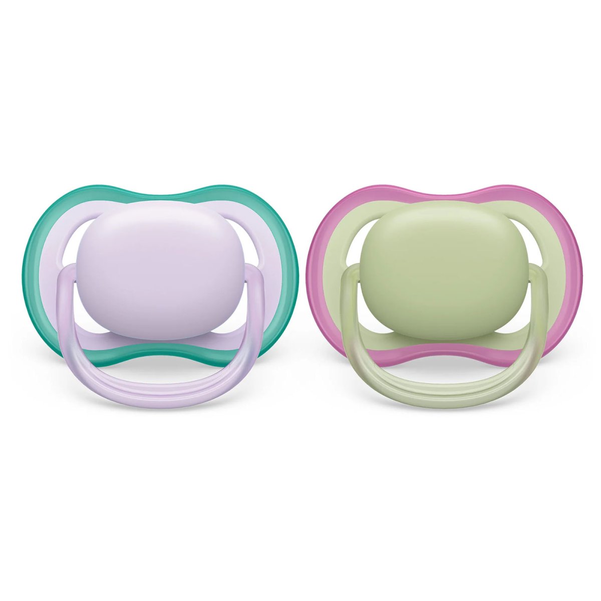 Ultra Air Pacifier 2 Pack - 0-6M Lilac/Green