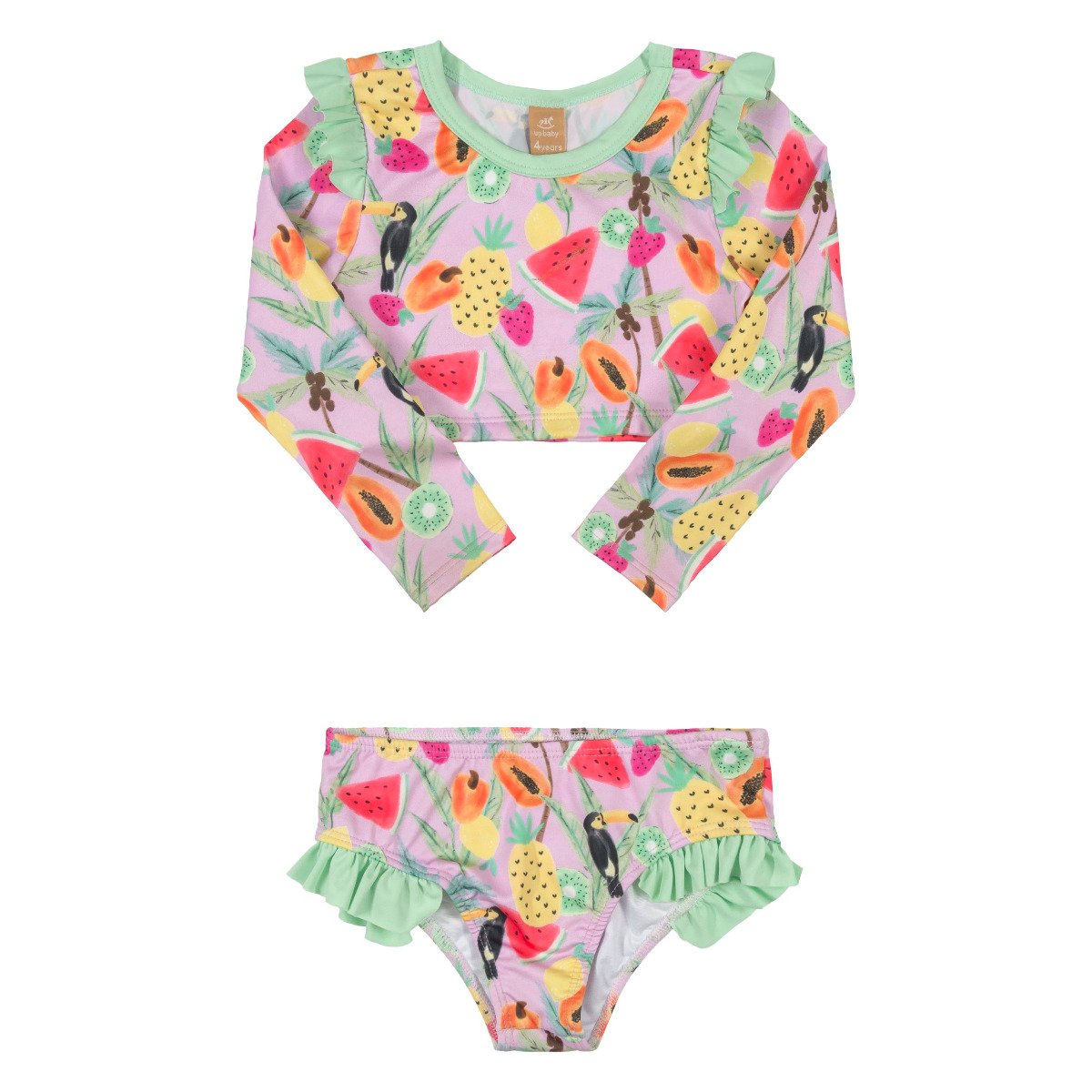 UV Protection Swimming Bikini - Pink Toucan