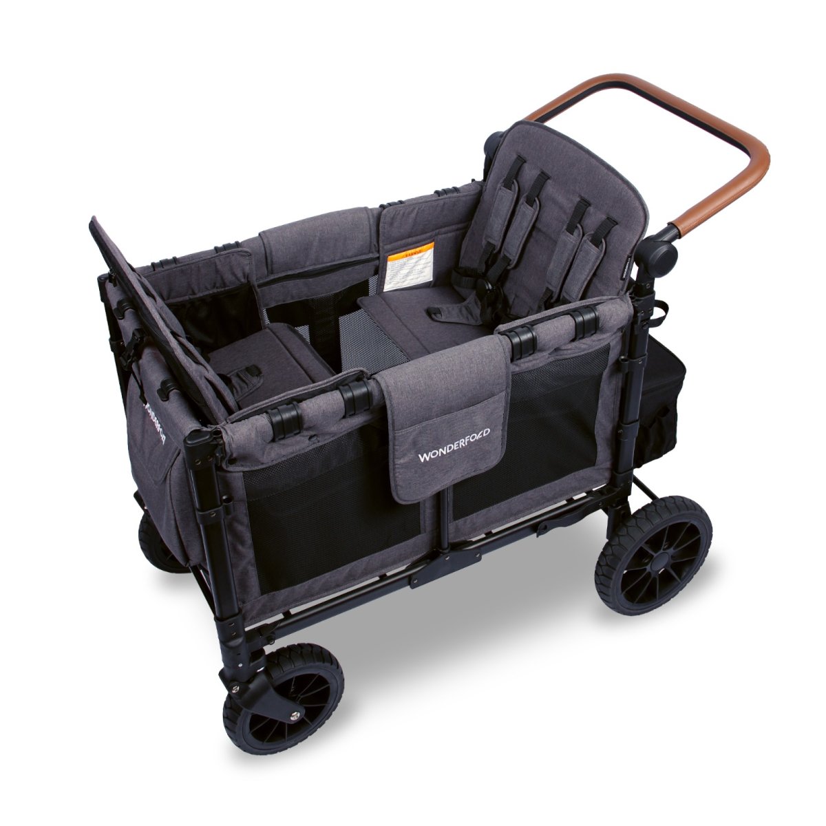 W4 LUXE Premium Quad Stroller - Charcoal Gray with Black Frame