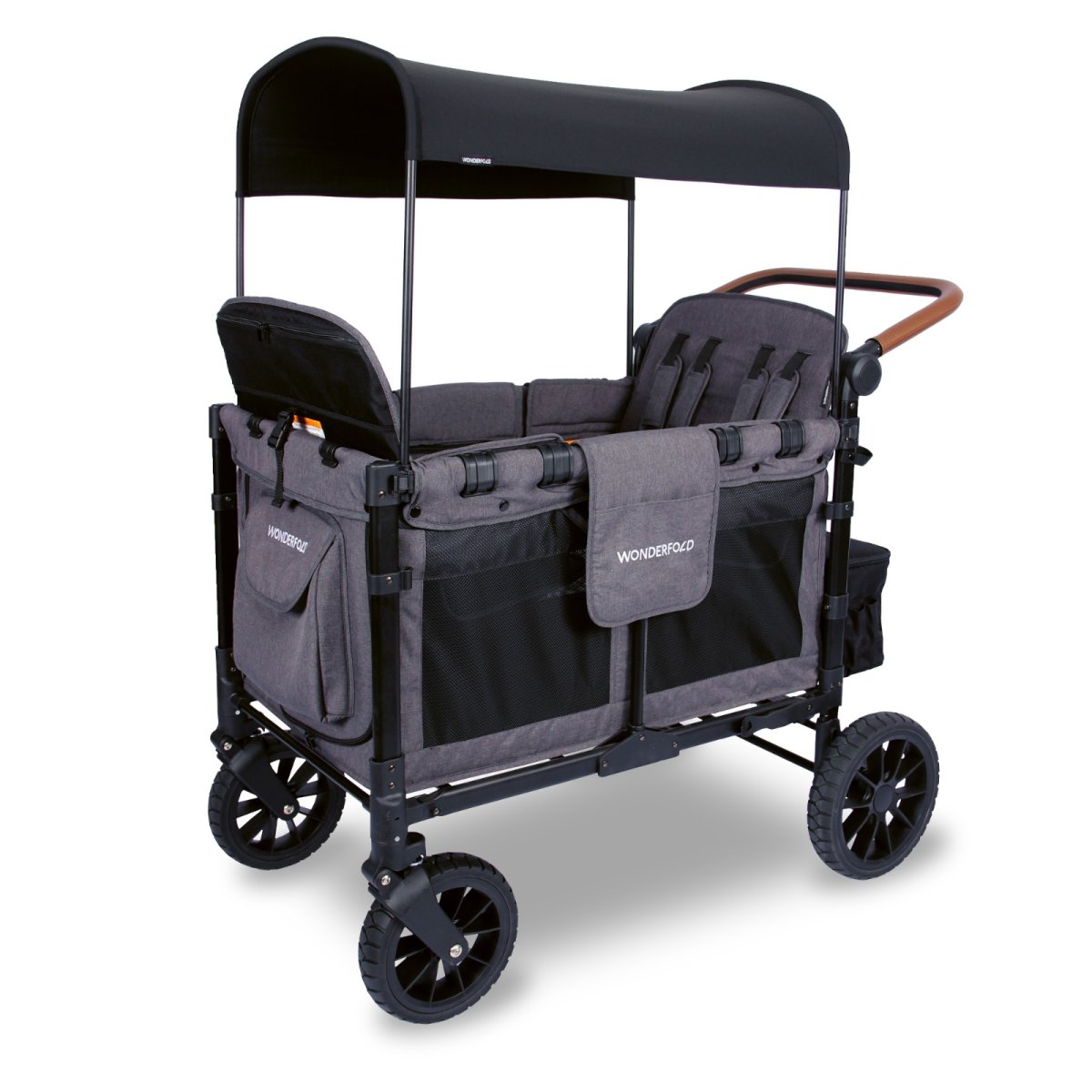 W4 LUXE Premium Quad Stroller - Charcoal Gray with Black Frame