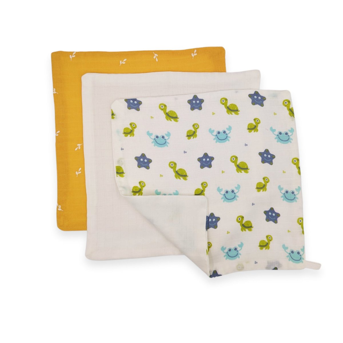 Muslin Wash Cloth Set - Yellow - 3 pack