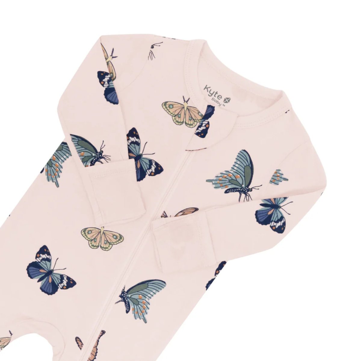 Zippered Footie - Blush Butterfly