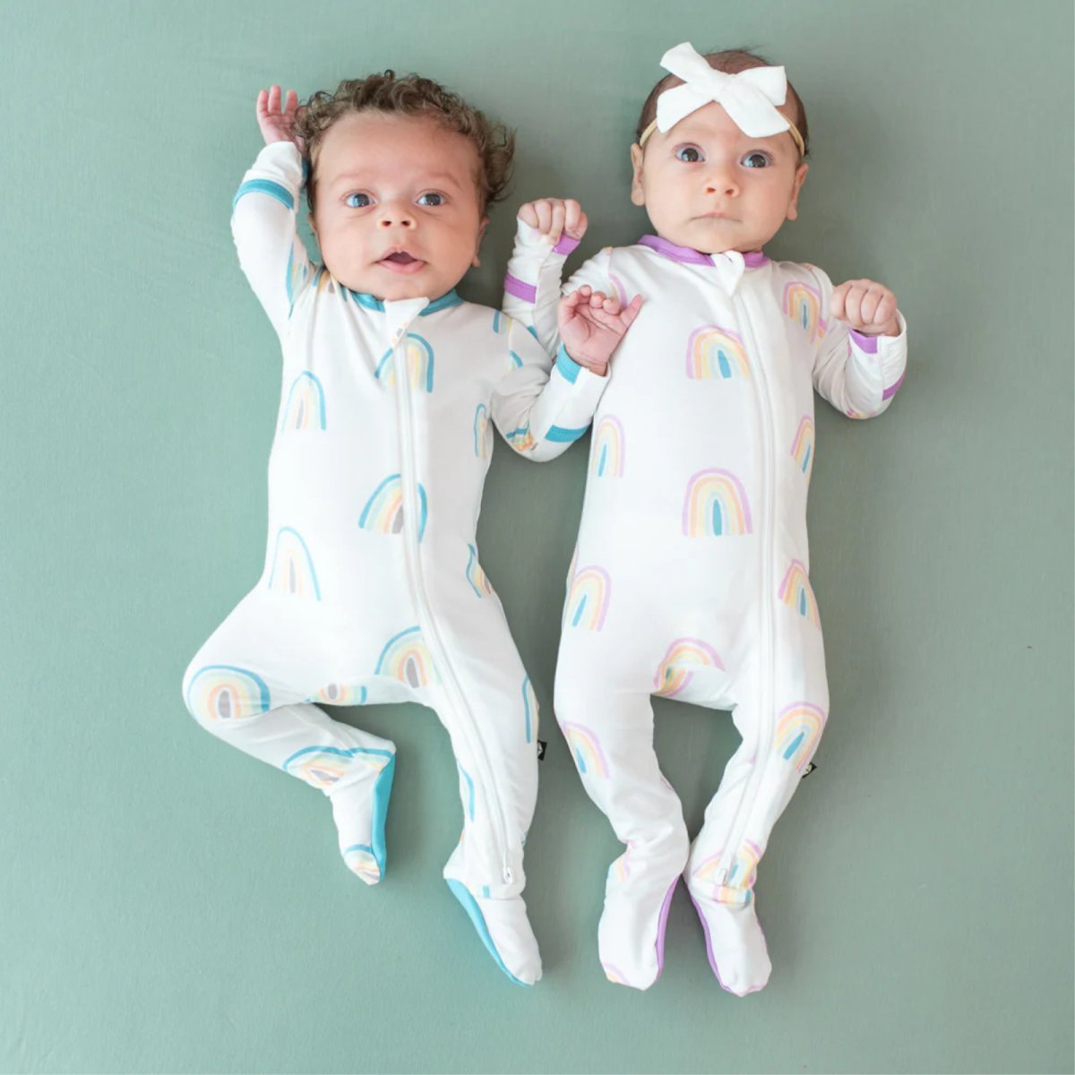 Zippered Footie - Makai Rainbow